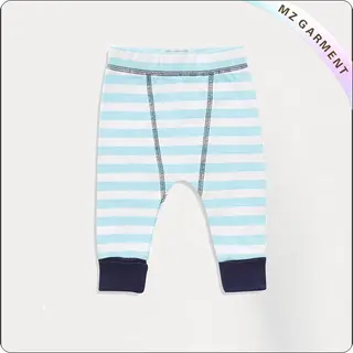 Baby Blue & White Stripe Leggings